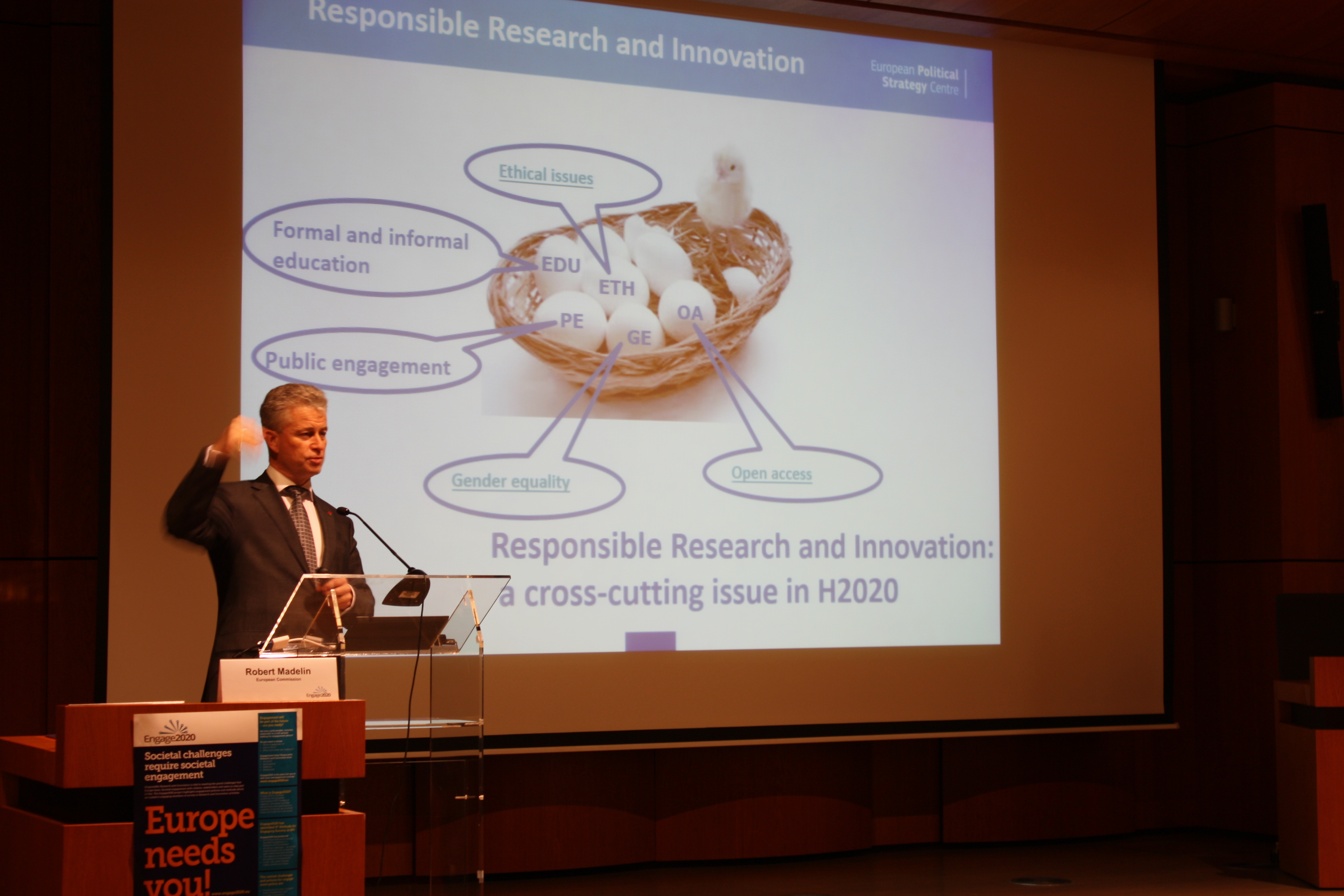 Robert Madelin, Senior Innovation Advisor, European Commission speaking at Engage2020 conference